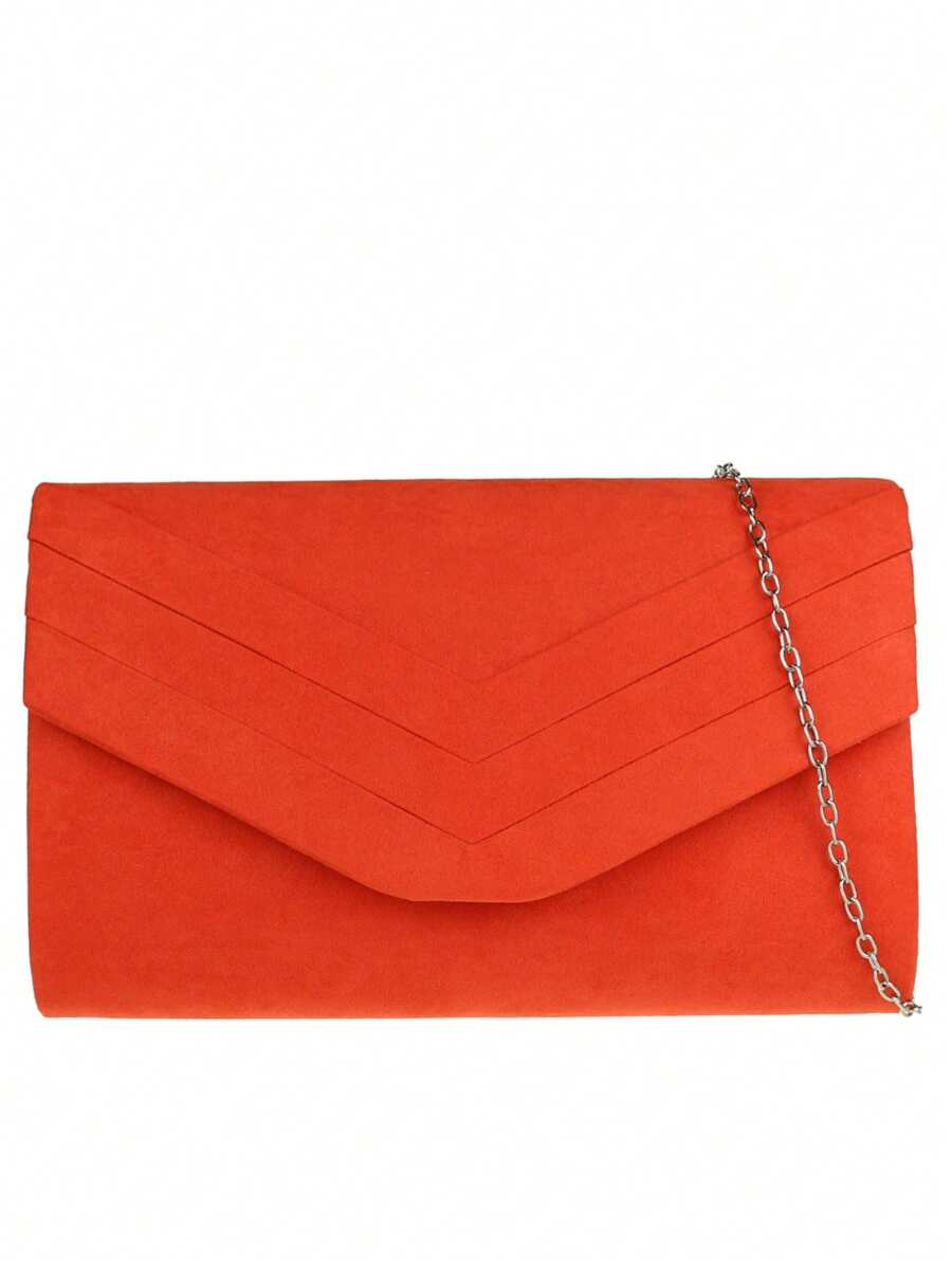 Girly Handbags Womens Faux Suede Plain Clutch Bag
