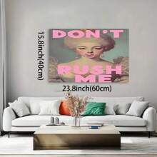 Framed Vintage Don't Rush Me Posters,Pink Bubble Gum Wall Art,Sexy Girl Little Women Poster For Girly Bedroom Decor,Wall Decor Aesthetic For Apartment,Creative Home Decoration, High Quality Decorative Posters, Dormitory, Gym, Bar, Cafe, Arcade, Room Living Room Wall Decoration Painting, Perfect Gift