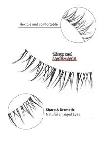 5 Pairs Natural Look Manga Fake Eyelashes - Reusable Wispy Lashes For Cosplay And Stages Comic Style