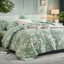 7 Pieces(Full / Queen/King) Bed In A Bag Comforter Set, Twin(5 Pieces), Stylish Solid Comforter, Soft Microfiber, Comfortable And Warm, Cloud-Like Soft Bedding Set, Bedroom Decor For Spring/Summer/Autumn/Winter,Ideal Gift - 綠色 - 查看 2