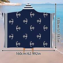 1 pièce Serviette de plage à capuche extra large, surdimensionnée, super absorbante, couverture de plage anti-sable, serviette de plage en fibre super fine, indispensable pour l'été, coupe-vent, écran solaire, plage, fête, séchage en voyage, camping, accessoires de plage, cadeau essentiel de vacances