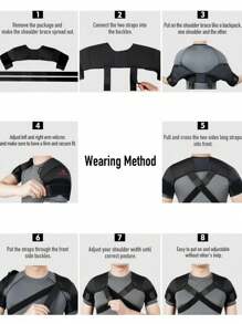 1 Stück breite elastische Neopren Schulter- und Armstütze, verstellbare Schulterriemen Kompressions-Weste für Herren und Damen, schwarzes Fitness-Zubehör