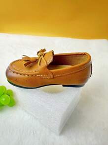 2pcs Kids' New Soft Bottom Loafers, Boys & Girls Round Toe Low-Top, Metal Buckle Decor, Microfiber Leather Breathable Anti-Slip, Casual/School Wear, Slip-On, Comfortable, Spring/Autumn - Brown - View 8