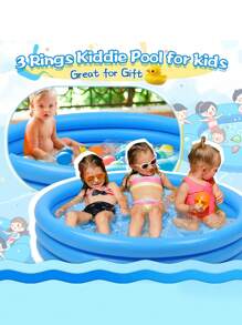 Piscina inflable, piscina rectangular, piscina redonda reforzada de doble capa, para juegos acuáticos en el patio trasero de la casa, jardín, exterior, interior, playa, interacción familiar, celebración de fiestas, apta para mayores de 3 años, regalo de cumpleaños