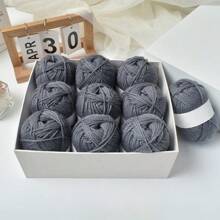24/12/6/1 件 50g 套装彩色纱球，手工 DIY 针织，粘贴绘画，涤纶纱，手工编织钩包，帽子，围巾线，8/4 股储物篮，手工编织中粗纱适用于各种针织产品，适用于彩色艺术和 DIY 工艺品 - 彩色 - 查看 15