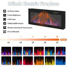 [2 Packages]70" Modern Fireplace TV Stand With 36" Electric Fireplace For TVs Up To 80",Stainless Steel Pipe, Luxury LED-Lit Entertainment Center With High-Gloss Grey Cabinet, Perfect For Living Room, Halloween Decor - 查看 8