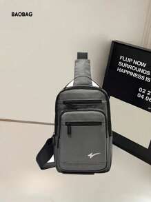 1pc Men's Solid Color Multi-Pocket Waist Bag/Chest Bag, Fashionable & Versatile, Suitable For Men's Daily Use, Travel & Vacation, Adjustable Shoulder Strap Purse Belt Fanny Pack Side Bags For Men