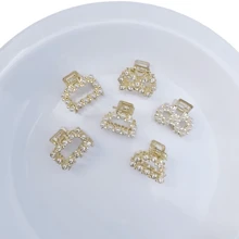 6 pezzi Fermagli per capelli da donna con perle finte e strass, fermagli a pinza, fermagli per capelli, fermagli a molla, accessori casual per capelli