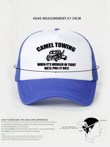 1 szt. Damska czapka baseballowa Outdoor Camel Letter Printed Washed, regulowana czapka przeciwsłoneczna, odpowiednia na wiosnę/jesień, modna czapka przeciwsłoneczna na każdy mecz, młodzieżowy styl Y2K