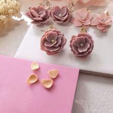1 Piece 10*10cm Super Large Petal Soft Pad, Non-Stick And Non-Adhesive, Soft Clay Flower Making Tool - Pink - View 11