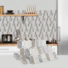1/10 Pcs Modern Hexagon Peel And Stick Backsplash Tile - DIY Kitchen And Bathroom Wall Tiles, Waterproof Self-Adhesive Mosaic Tile Sticker - Various Colors Available, Decal, Wall Sticker, Vinyl Home Decor Sticker, Refresh Your Home With Spring Decor Items, Rama Decorative Sticker