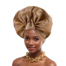 [Cultural Elegance] Vibrant African Statement Head Wrap - Nigerian Wedding Head Tie, Multi-Color - Polyester, Handwash, Suitable For Weddings And Special Occasions