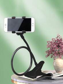 1pc Universal Slouchy Dual Clip Bedside Phone Stand Holder, Multi-Function Long Arm Phone Bracket