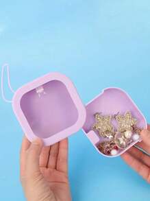 1pc Stackable Plastic Hair Accessory Organizer Boxes, Portable Bobby Pin And Swab Dispenser Containers For Home Use, Hair Organizers Storage Bag,Room Decor, Bags,Makeup Bag,Vanity,Travel,Make Up Bag,Travel Essentials,Organizer,Storage,Travel Essential,Makeup Organizer,Makeup Bags,Make Up Organizer,Organiser,Toiletry Bag,Desk Organiser,Cosmetic Bag,Makeup Pouch,Make Up Organize,Vanity Accessories,Make Up Pouch,Make Up Bags,Jewellery Box,Pouch,Makeup Brush Holder,Brush Holder,Perfume Organiser,Pouch Bag - Multicolor - View 5