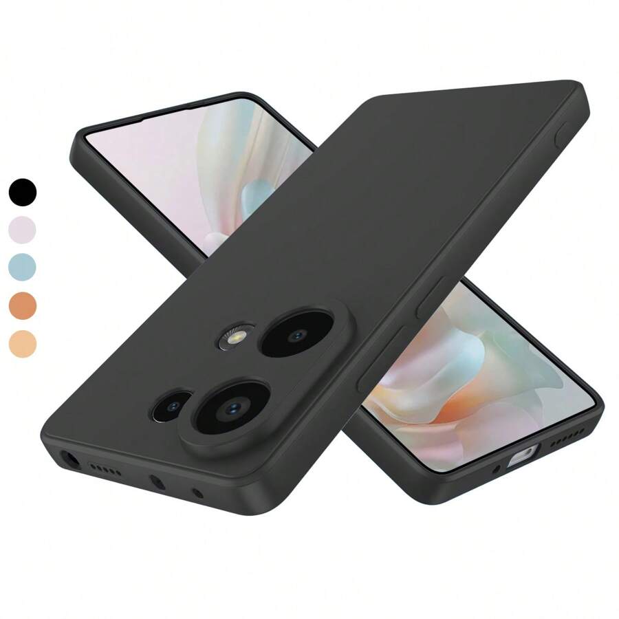 Soft Silicone Phone Case Compatible With IPhone 11/12/13/14/15 Pro Max, Compatible With Galaxy S22/23/24+, Compatible With Oppo, Compatible With Vivo, Compatible With Redmi Note 13 Pro/13C/A3, Compatible With Honor 70/90/X7/X8/X9/X6AB, And More Models, TPU Material, Full Coverage Phone Protective Back Cover Waterproof Shockproof Anti-Fall Scratch Resistant,International Version, Not The Domestic Version - Black - View 1