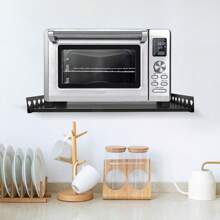 Microwave Oven Rack, 23.62"X13.78" Shelf For Microwave Wall Mount, Wall-Mounted Electric Oven Holder Shelf Kitchen Wall Pot Pan Rack Weight Bearing 110 Lbs For Electric Oven Microwave - Black - View 4