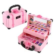 Ensemble de jouets de maquillage miniature pour filles, sac à main de représentation pour enfants, jouet de rôle de princesse, sac de cosmétiques de princesse portable, ensemble de jouets de maquillage convenant aux filles, très beau cadeau d'anniversaire pour les filles (certaines pièces sont envoyées au hasard)
