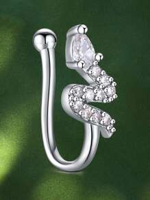 CIZME Fake Nose Ring Multi-Style Nose Rings Butterfly Heart Star Flower CZ African Nose Cuffs Golden/Silvery Golden Faux Septum Nose Rings Clip On Nose Jewelry For Woman Non Pierced Jewelry - Fake Nose Ring - View 21