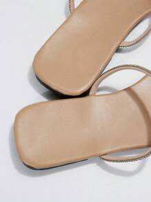 Fashion Slip-On Flat Slippers For Women, Net Celebrity Lady Style High-End Casual Sandals Suitable For Street, Gathering, Party, Date And Commuting,Spring Summer Outfits - Apricot - View 9