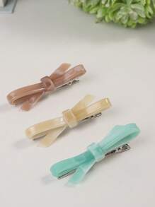 3pcs/Set Bowknot Hair Clips, Suitable For Everyday Wear - Multicolor - View 2