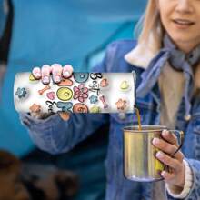 bablov 1 件 20oz 理想容量，“狗妈妈”印花，宠物主题 3D 立体视觉设计，不锈钢直管杯，随行杯，附赠不锈钢吸管和吸管刷，送给狗主人的礼物，适用于各种场景