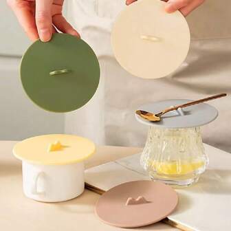 硅胶杯盖 硅胶杯盖 6 色防尘密封盖 适用于马克杯、茶/咖啡杯盖