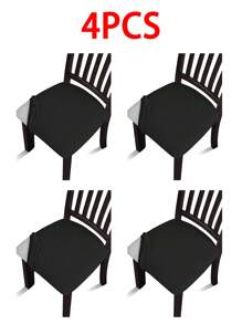 1/4/6 件防水提花座套，可拆卸可洗软垫，适用于厨房、办公室