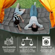 Outdoor Puffy Camping Blanket Lightweight Down Alternative Puffy Printed Camping Large Ultra Warm Hammock Top Quilt Waterproof Blanket For Traveling Picnic Beach Party Cold Weather Green Mountain