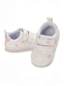 Newborn Infant Girl Heart Shaped Soft Rubber Sole Pre-Walker Sneakers