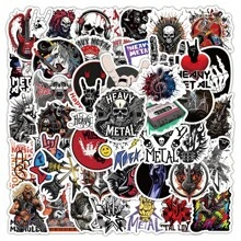 50 miếng dán graffiti nhạc Heavy Metal độc đáo - Hình guitar, đầu lâu, cử chỉ tay, v.v. - Hoàn hảo cho máy tính xách tay, đàn guitar, mũ bảo hiểm - Chất liệu vinyl bền, chống thấm nước - Lý tưởng cho người hâm mộ nhạc Rock & Metal, cũng thích hợp cho đồ dùng học tập và chuẩn bị năm học mới. - Nhiều màu - Xem 2