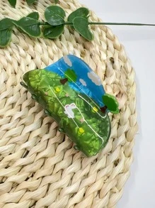 1pc New Fashion Hairpin Claws, Spring, Summer, Autumn And Winter Four Seasons Graffiti Acetate Grab Clip Ladies Hair Claw , New Hair Clip Hair Ornament