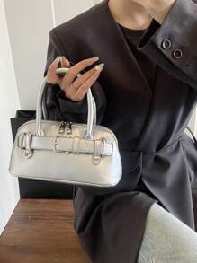 时尚奢华情人节约会单肩/斜挎手提包 - 銀色 - 查看 2