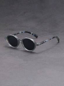 Retro Ovale Zwarte Montuur Bril, Casual Outdoor Bril, Unisex Full Frame Bril, Meerdere Kleuren Beschikbaar Geschikt Voor Wandelen, Hardlopen, Feesten, Fotoshoots