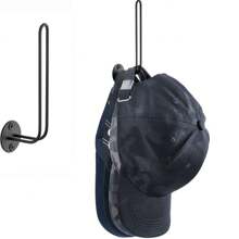 1/2/3/6pcs Random Color Metal L-Shaped Baseball Cap Rack Wall Mounted Hat Organizer Holder - Multicolor - View 10