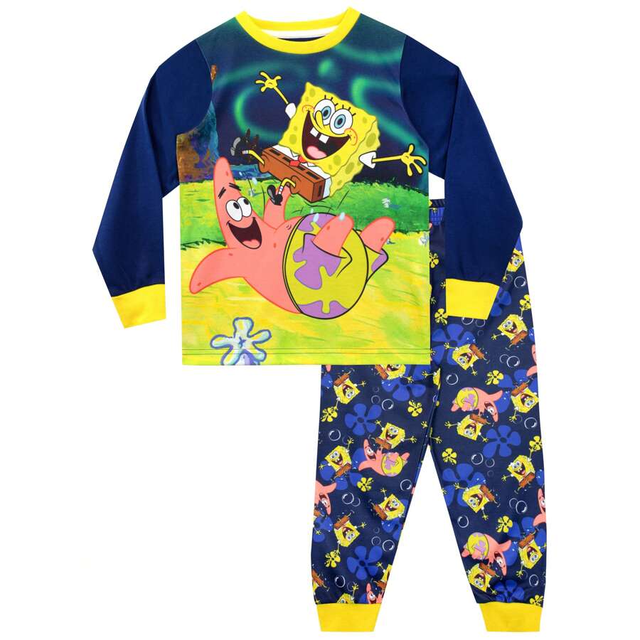 Squarepants Pyjamas | Spongebob And Patrick Boys' Pyjama Set | Kids' PJs - Blue - View 1