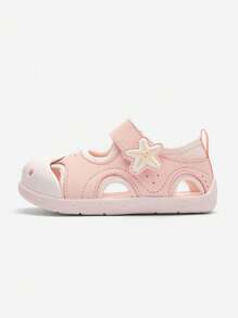 Balabala Infant Anti-Slip Closed-Toe Sandals, Breathable Suitable For Daily Outings - White Red - View 2