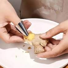 1 Stück Metallschäler Fingerschutz, Gemüseschäler, Küchenutensilien zum Schälen von Knoblauch, Ingwer, Kastanien, Walnüssen, Mais, Multifunktions Fingerschutz zum Ernten von Gemüse und Knoblauch