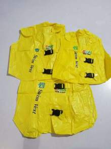 1pc Inflatable Swimming Vest, Thickened PVC Buoyancy Life Jacket For Beginner Swimmers (Random ABC Pattern & Color)