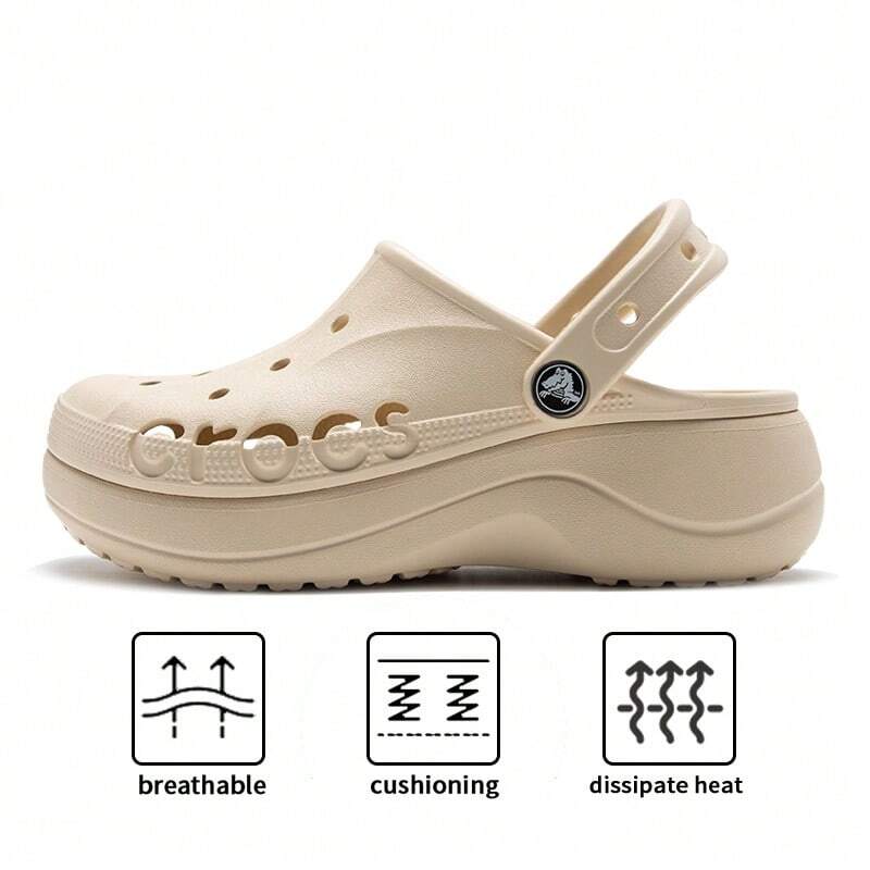 Crocs Beiya Cloud Clog Beiya Cloud Hole Shoes Women's Shoes Thick-Soled Sandals Outdoor Beach Shoes Slippers 208186-11S - Winter White - View 1