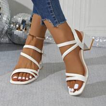 Women's High Heel Sandals, Thick Heel Net Design, Fashion Ladies Sandals For Summer Dress