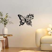 1pc, Butterfly Metal Wall Decor, Boho Butterfly Decor, Wall Art Iron Hanging, Wall Decor, Flower Wall Art For Bedroom Living Room Home, Indoor Outdoor Farmhouse Decor Gifts Birthday Graduation