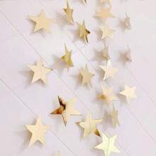 1set 4 Meters Shinning Bright Stars Decorate Birthday, Flags Blue Silver Gold Rose Gold House Decoration Outdoor Decoration Garland Stage Star Pendant