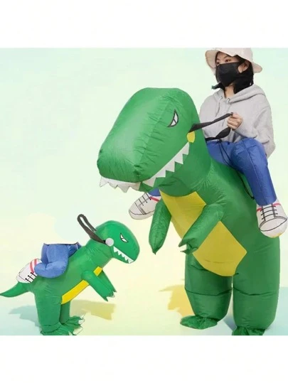 Nieuwe Unisex Dinosaurus Opblaasbaar Kostuum Rijdende Jumpsuit Grappige Jurk Kostuums Anime Mascotte Pak Halloween Purim Kerstfeest Cosplay Kostuums Carnavalsfeest