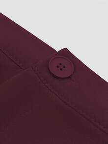 Women 1-Button Long Sleeve Blazer And Trouser Suit Set - Burgundy - View 9