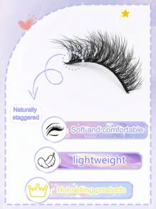 7 对 5D 浓密假睫毛，蓬松眼尾加长大卷曲仿毛睫毛 15 毫米 - 眼尾拉長款 - 查看 7