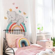 Nuevos adhesivos de pared creativos con mariposas y arcoíris de colores, para decoración de sala de estar, dormitorio, habitación infantil. Diseño de oso y pelota de pesca, calcomanía de pared para el hogar, decoración de dormitorio