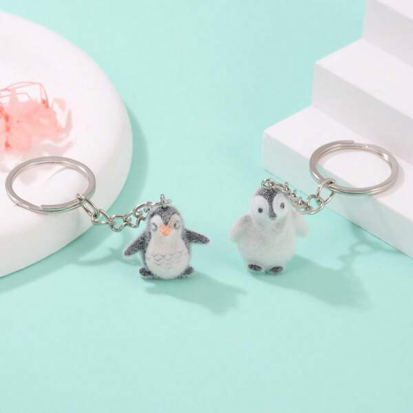 Llavero de pingüino 3D acolchado con diseño de dibujos animados, colgante de animal de dibujos animados adorable para bolso/teléfono/llaves, accesorios de coche, dije de bolso, mochila para la escuela como regalo de fiesta