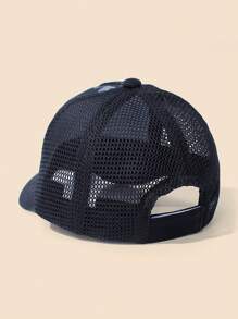 1pc Baby Animal Pattern Black Hat Outdoor Sun Protection Dinosaur Print Mesh Baseball Cap, Suitable For Holiday & Birthday