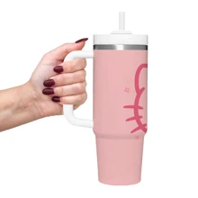Sanrio Sanrio 1-Piece 40oz Hello Kitty Tumbler, Stainless Steel Vacuum-Insulated Thermal Cup With Large Capacity, Keeps Hot And Cold Beverages, Ideal For Outdoor Sports, Office, And Home Use. Perfect Gift For Birthdays, Mother's Day, Graduations, And Back-To-Season.