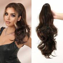 7JHH WIGS 22 英寸爪夹式马尾辫接发波浪卷发蓬松爪式马尾辫发饰女士适合女孩日常派对使用